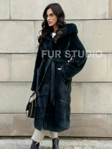 Шуба из аукционной норки NAFA с капюшоном - фото 11