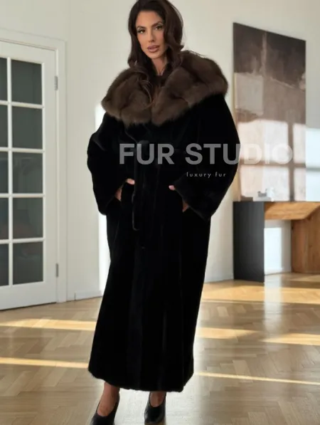 Шуба из меха норки BLACKGLAMA - фото 3