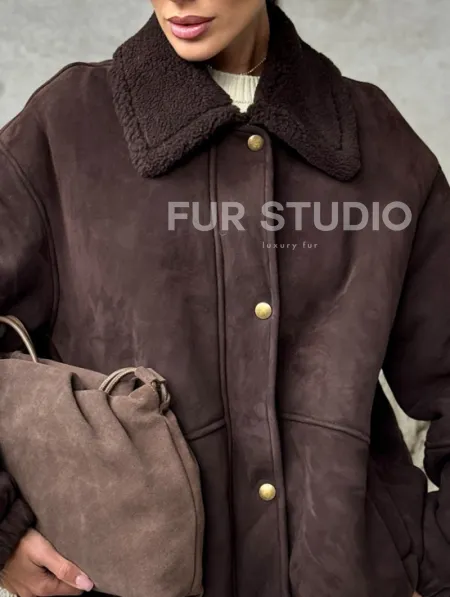 Дубленка бомбер женская - фото 1