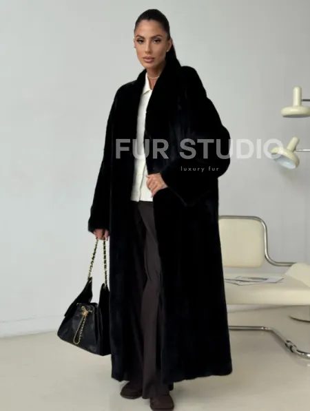 Длинная норковая шуба BLACKGLAMA - фото 0