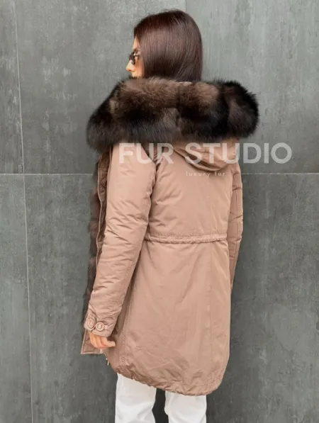 Пуховик с капюшоном - финский песец - фото 1