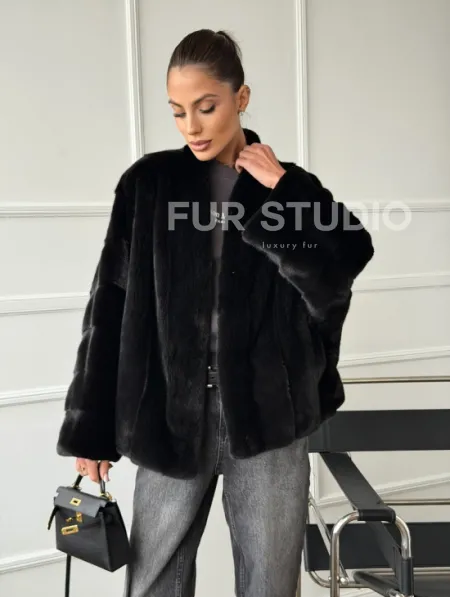 Полушубок норковый SAGA FURS - style oversize - фото 9