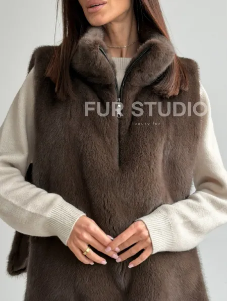 Женская меховая манишка - мех норка - фото 1