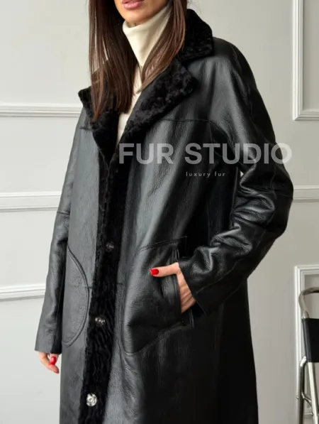 Дубленка из натуральной овчины астраган - фото 2