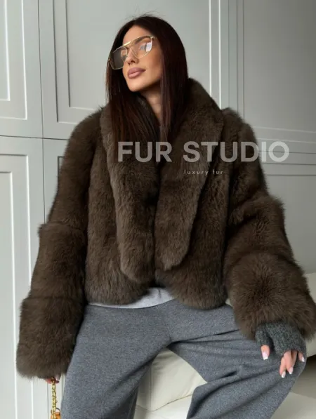 Кроп-шуба из меха песца - фото 11