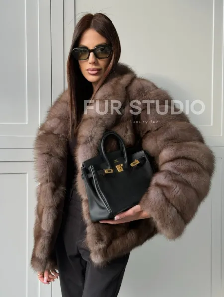 Куртка из куницы - воротник шаль - фото 13