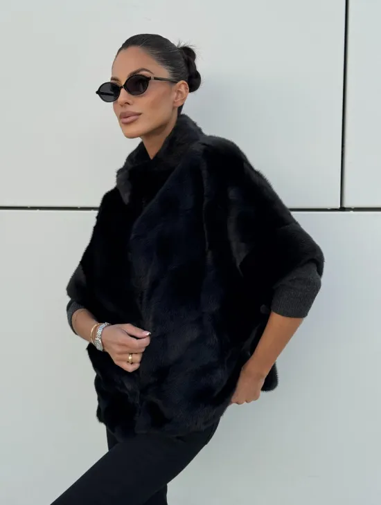 Курточка-жилет трансформер из меха норки с капюшоном - фото 10