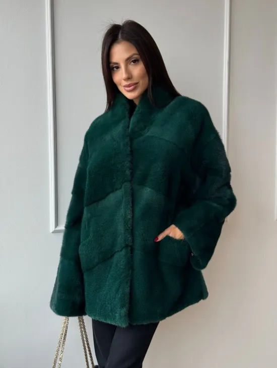 Норковый полушубок из плюшевой норки 