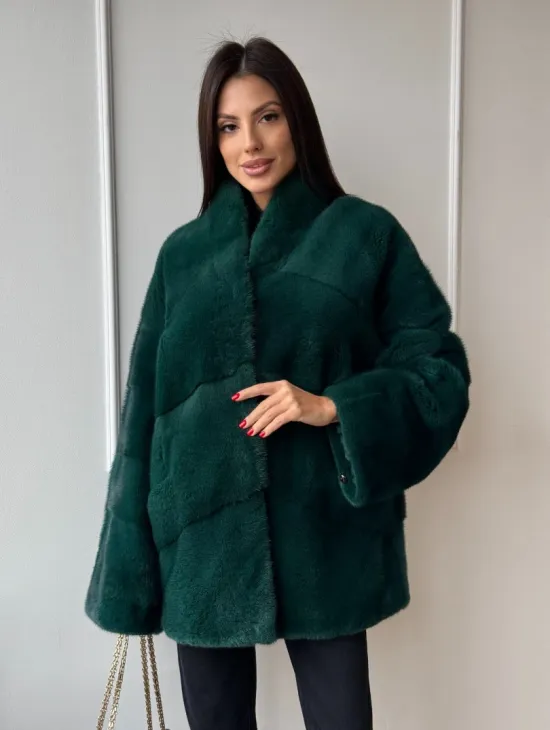 Норковый полушубок из плюшевой норки 