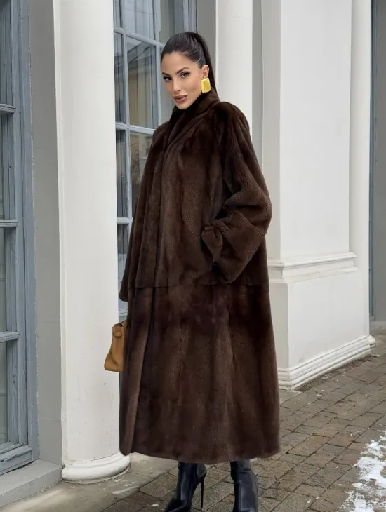 Норковая шуба из скандинавской аукционной норки PREMIUM COLLECTION - фото 0