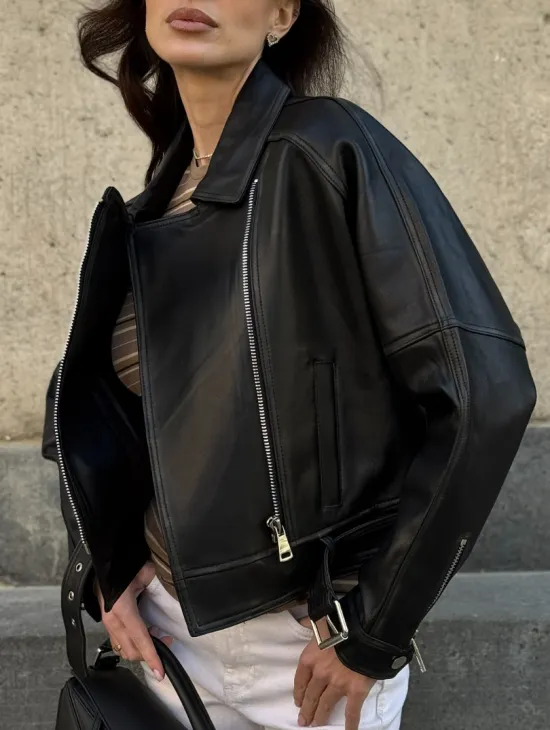 Кожаная куртка в стиле Casual - фото 4