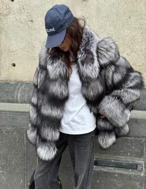 Шуба из чернобурки воротник стойка - фото 10