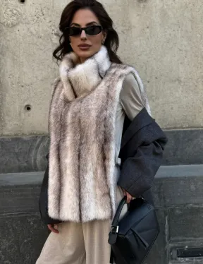 Женская манишка из норки крестовки - фото 0