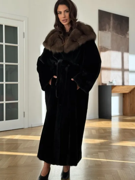 Шуба из меха норки BLACKGLAMA - фото 3