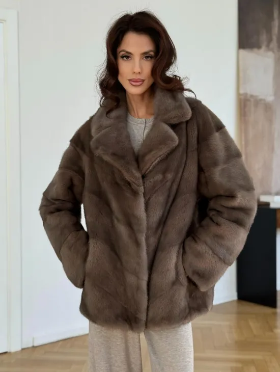 Шуба сasual art из меха норки lavender - фото 4