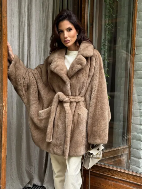 Шуба норковая летучая мышь - фото 8