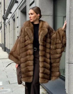 Шуба из куницы оверсайз - фото 14