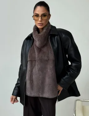 Норковая женская манишка - фото 0