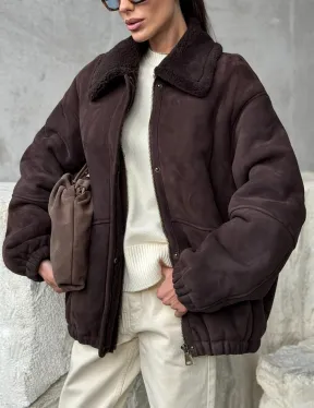 Дубленка бомбер женская - фото 3