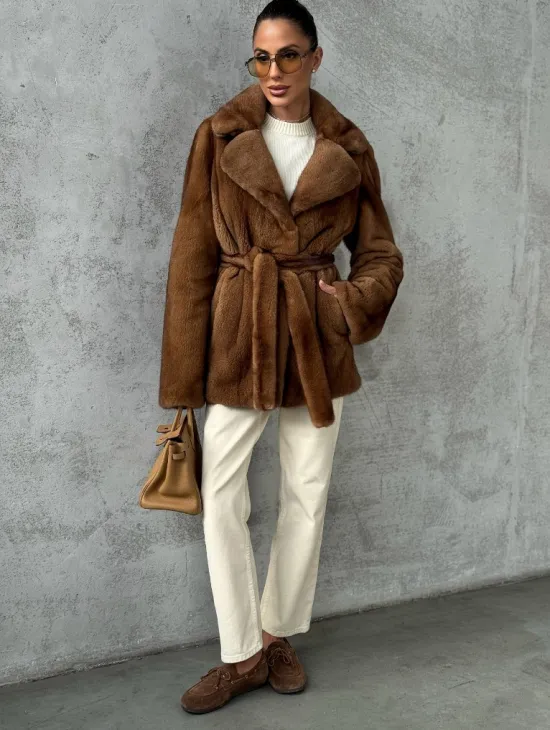 Шуба золотая - норковая - фото 5