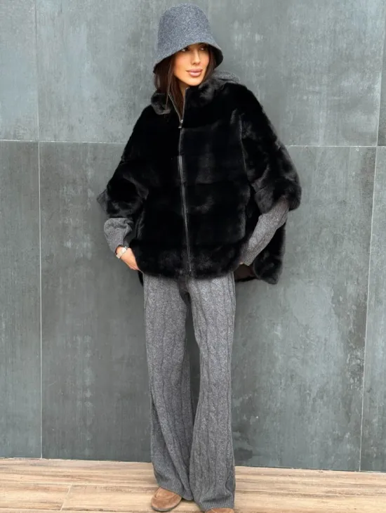 Черная норковая кофта - фото 3