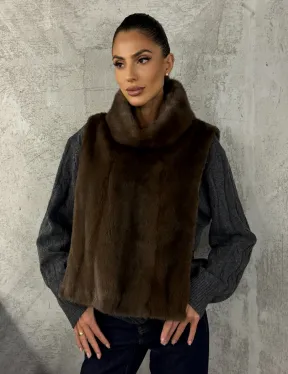 Манишка норковая - цвет соболь - фото 6