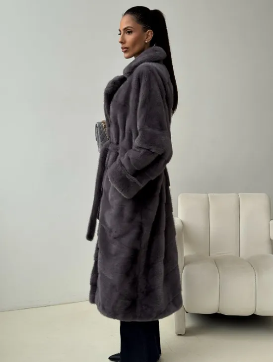 Норковая шуба - графит - фото 6