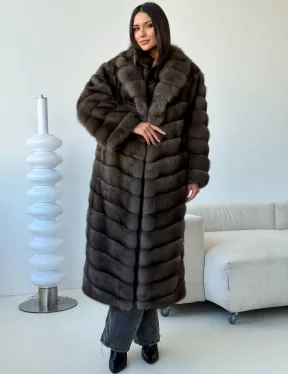 Длинная шуба из соболя - фото 7