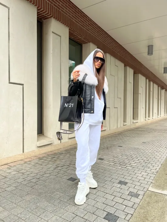 Дубленка из натуральной кожи с воротником из финского песца - фото 6