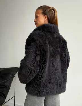 Короткая дубленка из овчины тиградо - фото 6