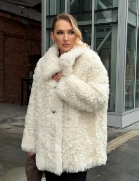 Белая шубка из тиградо - фото 15