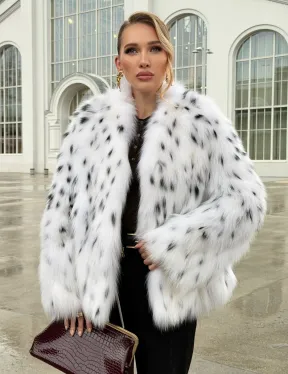 Шуба укороченная из арктической лисы под рысь - фото 14