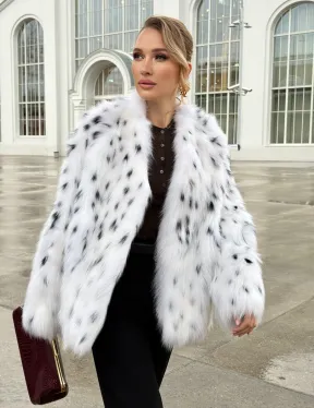 Шуба укороченная из арктической лисы под рысь - фото 16