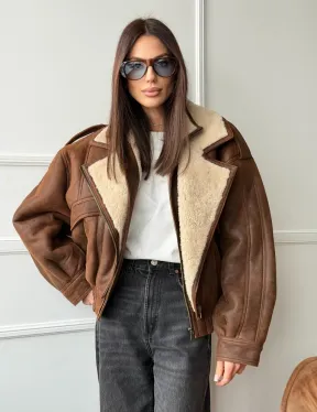 Молодежная куртка - дубленка из овчины - фото 7