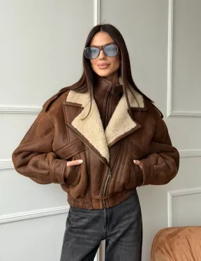 Молодежная куртка - дубленка из овчины - фото 14