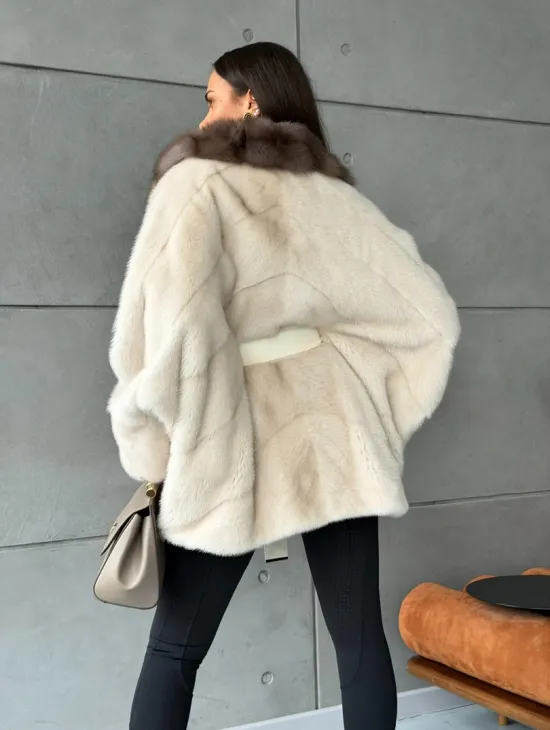 Норковая шуба - куртка с мехом куницы - фото 8