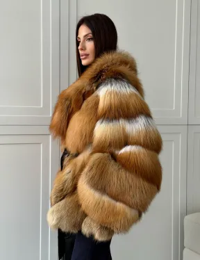 Шуба из лисы огневки - оверсайз - фото 12