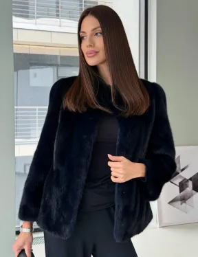 Укороченный норковый жакет - фото 5