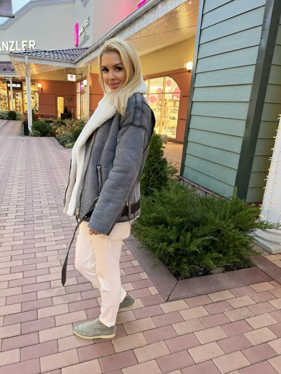 Дубленка - авиатор из винтажной кожи - фото 3