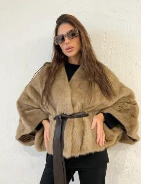 Болеро из меха норки цвет пастель - фото 0