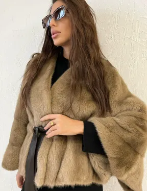 Болеро из меха норки цвет пастель - фото 2